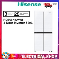 {FREE SHIPPING} Hisense 4 Door Inverter 520L Fridge RQ568N4AWU Refrigerator (White) Peti Sejuk