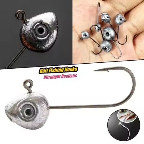 Fishing Hooks with Eyes Jig Head Rockfish 0.5g 1g 2g 3g 4g 5g Lure Bait Extra-large 3D Eyes Sharp Ul