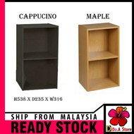 Rak buku / Almari Buku / BOOK SHELF / 2 COMPARTMENT UTILITY SHELF Rak Kayu Serbaguna Rack kain baju pakaian