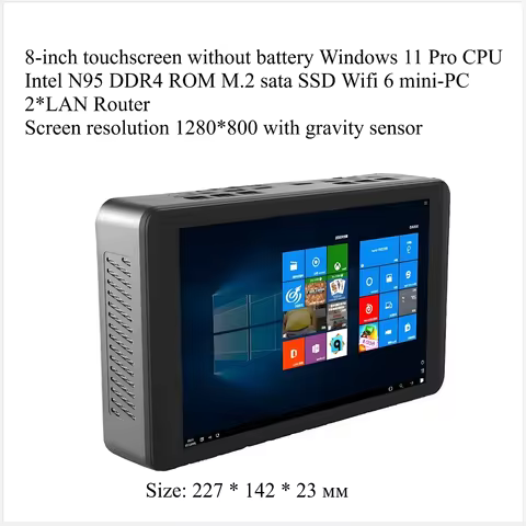 CPU Intel N95 Windows 11 mini pc with 8 inch touch screen DDR4 SSD WIFI6 industrial tablet mini pc a