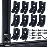 10pcs 2020 4040 2040 L Shape Corner Bracket Fitting 90 Degree Connector with T Nuts and Hex Screw fo