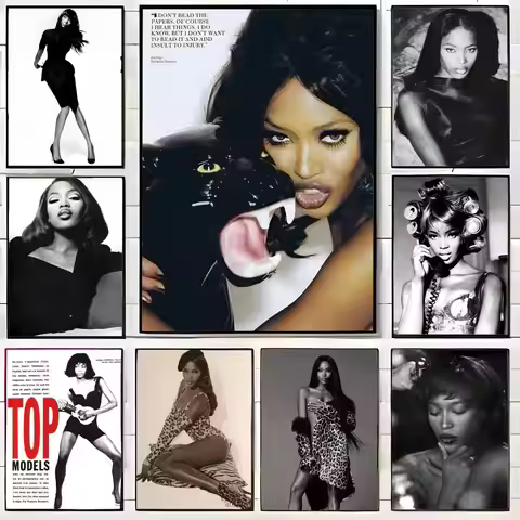 Famous Iconic Bold British Model N-Naomi C-Campbell Poster Wall Art Print Poster Decorative Mural Ho