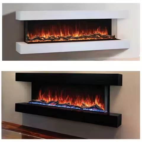 Best Seller 3 Sided Electric Fireplace Heater 44 56 68 80 96 Inch Floating TV Stand with Fireplace W