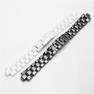 Protruding Head Watch Strap Accessories Substitute for Chanel J12Black White Ceramic Watch Strap Cou