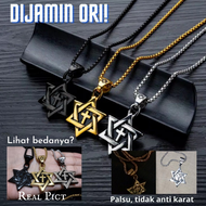 Kalung Bintang Daud Salib Titanium Premium