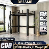 𝙍𝙚𝙖𝙙𝙮 𝙎𝙩𝙤𝙘𝙠 Heavy Duty Metal Loft Bed - Movable Ladder Single