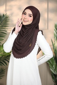 Tudung Sarung AAMANI Cotton Ribbed Awing Scuba Piping Chiffon Free Size Instant Shawl AAMANI