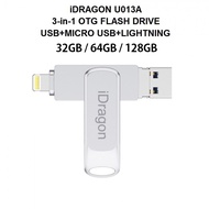 iDRAGON U013A - 3-in-1 Mini USB OTG Flashdrive 32GB/64GB/128GB