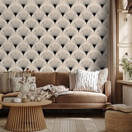 1 Roll Beige Wave Pattern Self-Adhesive Wallpaper, 17.32*118.11 Inch (44*300cm) Peel & Stick Contact