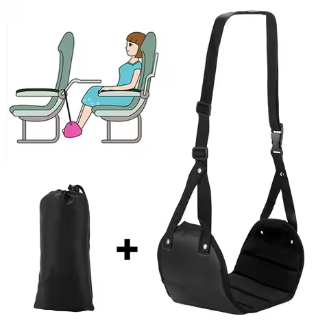 Portable Adjustable Footrest Hammock for Airplane Travel Long Flight Bus Train Office Travel Accesso