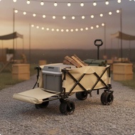 Heavy Duty Metal Frame Wagon Table Wagon Large Capacity Camping Wagon Portable for Campers, Street V