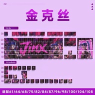 คีย์แคปธีมอนิเมะ LOL Arcane Jinx สำหรับคีย์บอร์ดแบบ Mechanical วัสดุ PBT แบบ Cherry สลักด้านข้าง โปร