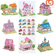 GLENES 3D Castle Airplane Assembly Model, Building Model 3d Puzzles, Cartoon Cardboard Airplane DIY 