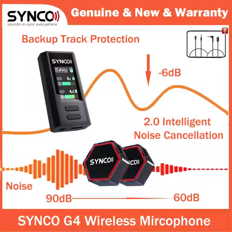 SYNCO G4 G2 A2 Pro G2 A2 Mega 2.4G Wireless Lavalier Microphone with Charging Case for Smartphone Ca