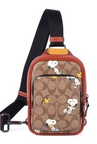 NWT CE600 Coach X Peanuts Track Pack 14 in Signature Canvas with Snoopy