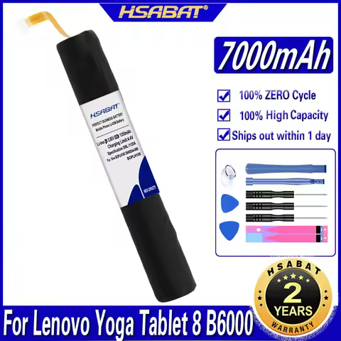 HSABAT L13D2E31 L13C2E31 7000mAh Tablet Battery for Lenovo Yoga Tablet 8 B6000 B6000-H B6000-F 60044