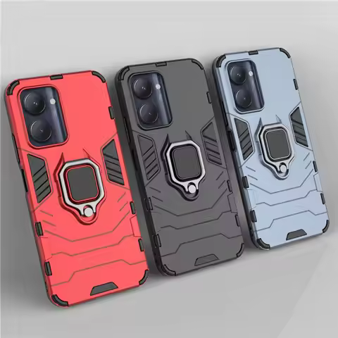 For Realme C33 Case Armor Finger Ring Bracket Cases Bumper Kickstand Cover Realme C33 Case Realme C3