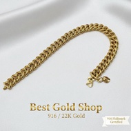 22k / 916 Gold Hollow Fish Bone Bracelet