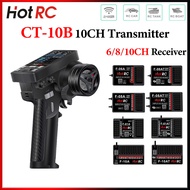 HOTRC CT-10B 10CH Transmitter 2.4Ghz Radio Color Screen With 6/8/10CH F-06A F-08AT F-01A F-10AT Gyro