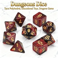Dice 7pcs D&D Dungeons Kids Educational Toys for Sandaro Polyhedral Tabletop Game