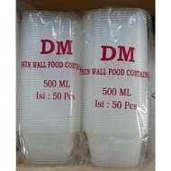 Termurah DM SQ 500 ML Kotak (50 pcs) / Thinwall Plastik DM 500 ML