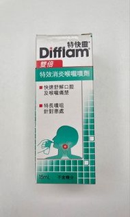 全新特快靈Difflam雙倍特效消炎喉嚨噴劑15ml