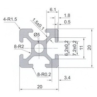 Aluminium Profile 2020 T20 (Divided To Cut)
