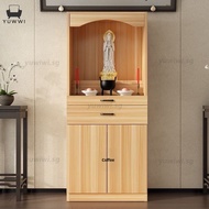 New Chinese Style Altar Solid Wood Cabinet Offering Table Home Use With Door Buddha Table Guan Gong 