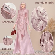 Jubah Muslimah Premium ironless Satin Elegant Abaya Dress Plain Women Long Sleeve jubah Dresses FASHION MODEN WEAR