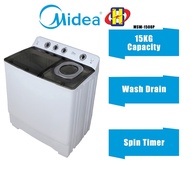 Midea Washing Machine (15KG) Wash Drain Spin Semi Auto Washer MSW-1508P