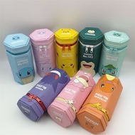 日本 Pokemon 寵物小精靈 比卡超 卡比獸 超夢夢 小火龍 主題皮革 六角柱形 直身 筆袋