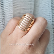 22K Gold Titanium Crystal Primadovaa Women's Ring