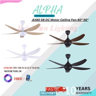 ALPHA alphaFan AX80 5B DC Motor Ceiling Fan with 5 Blades 8 Speed Remote (56"40')