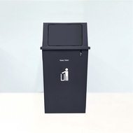 LOCAL789 DKW Square Trash Can With Spring Lid 40 Liters Model HH-309XP Dark Gray Shop