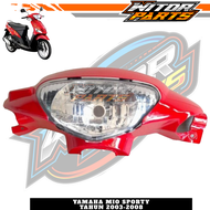 WITOR- Batok Set Kepala Yamaha Mio Sporty Mio Lama Depan Belakang Merah Cabe Dan Reflektor Lampu Depan / Batok Depan Belakang + Reflektor Mio Sporty Merah Cabe / Batok Kepala 1set Yamaha Mio Sporty Mio Lama Merah Cabe Depan Belakang Dan Lampu Depan