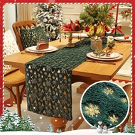 Christmas table runner 6 seater 8 seater hot stamping coffee table cloth for home party Xmas festiva