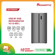 Aconatic ตู้เย็น Side by Side ขนาด 14.1 Q สี White Silver Inox ระบบ Dual Inverter ละลายน้ำแข็งอัตโนมัติ รุ่น AN-FR4000S (รับประกัน 10 ปี)