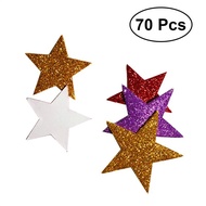 70pcs Glitter Foam Stickers Self-adhesive EVA Foam Sticker Star Shape Stickers