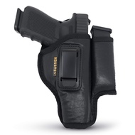 IWB Pistol Holster with Mag Pouch. Eco Leather Holsters for Glock 17/21, H &K, Beretta 92 FS, XDM, R