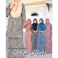 Azka Baju Raya 2024,Baju Kurung Moden Batik Sultanah,Batik Malaysia,Plus Size 4XL 5XL