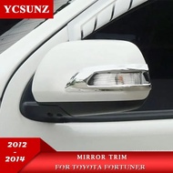 Chrome Side Door Mirror Rim Trim For Toyota Fortuner 2012 2013 2014 Car Mirror Decoration Accessorie