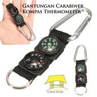 GANTUNGAN EDC Tool Keychain Carabiner Compass Thermometer