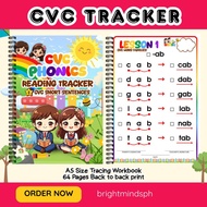 CVC Phonics Reading Tracker – CVC Word Families & Short Sentences Workbook