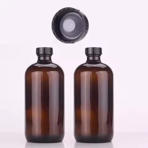 2pack 16oz Amber Glass Growlers Empty Kombucha Bottles with Air Tight Seal Cap Lids for Secondary Fe