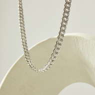 SWAN - Baguette Chain Necklace สร้อยคอโซ่ สร้อยคอเงินแท้ ฝังเพชรเหลี่ยม คิวบิกเซอร์โคเนีย cubic zirc