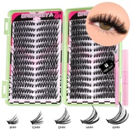 GROINNEYA Eyelash Clusters Kit Large capacity Wispy Individual Lashes Natural DIY Cluster Eyelash Ex
