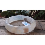 16.77 Wai Natural Ice Seed Super Transparent Madagascar Pink Cherry Blossom Agate Bracelet Jade Flat