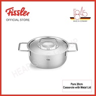 Fissler Pure Collection 20cm Casserole Pot with Metal Lid - 086-124-20-000/0