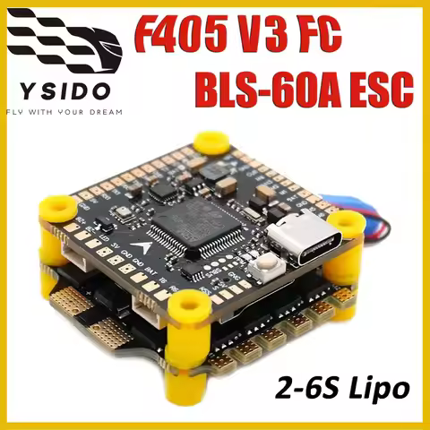 YSIDO F405 V3 Flight Control BLS60A 4in1 ESC Stack 2-6S Lipo For RC Mark4 5in 7in 10in FPV Racing Dr