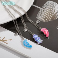 WUDILE 3Pcs BFF Necklaces, Friendship Cute Matching Heart Pendant Necklace, Friendship Jewelry Alloy